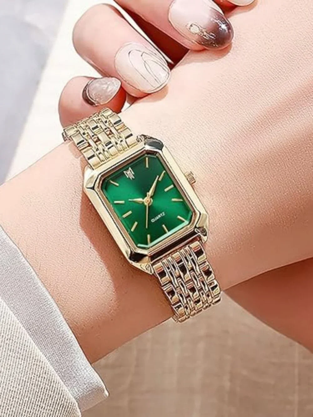 Women’s Square Quartz Watch Steel Strap Casual Fashion Wristwatch